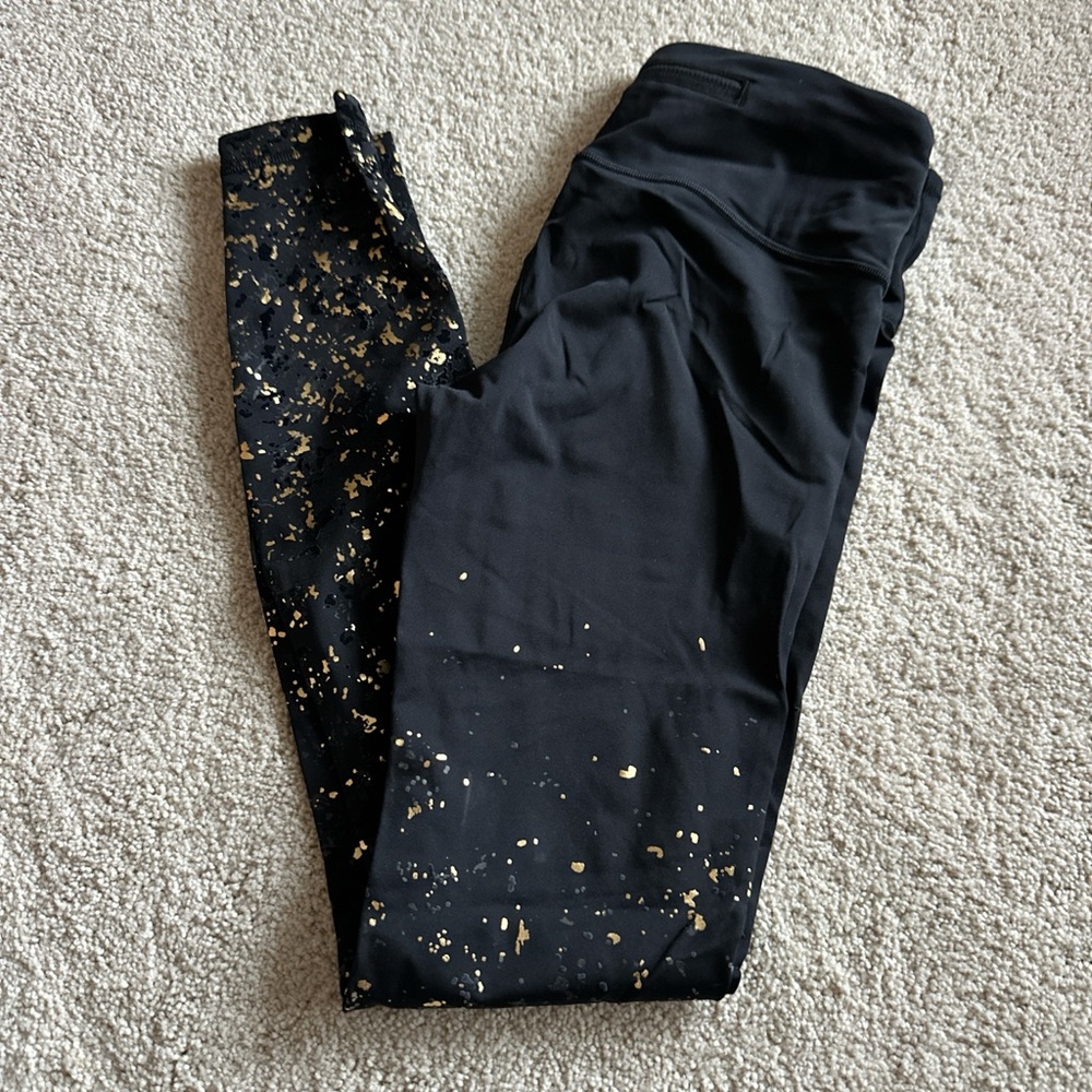 Black and Gold Splatter Leggings